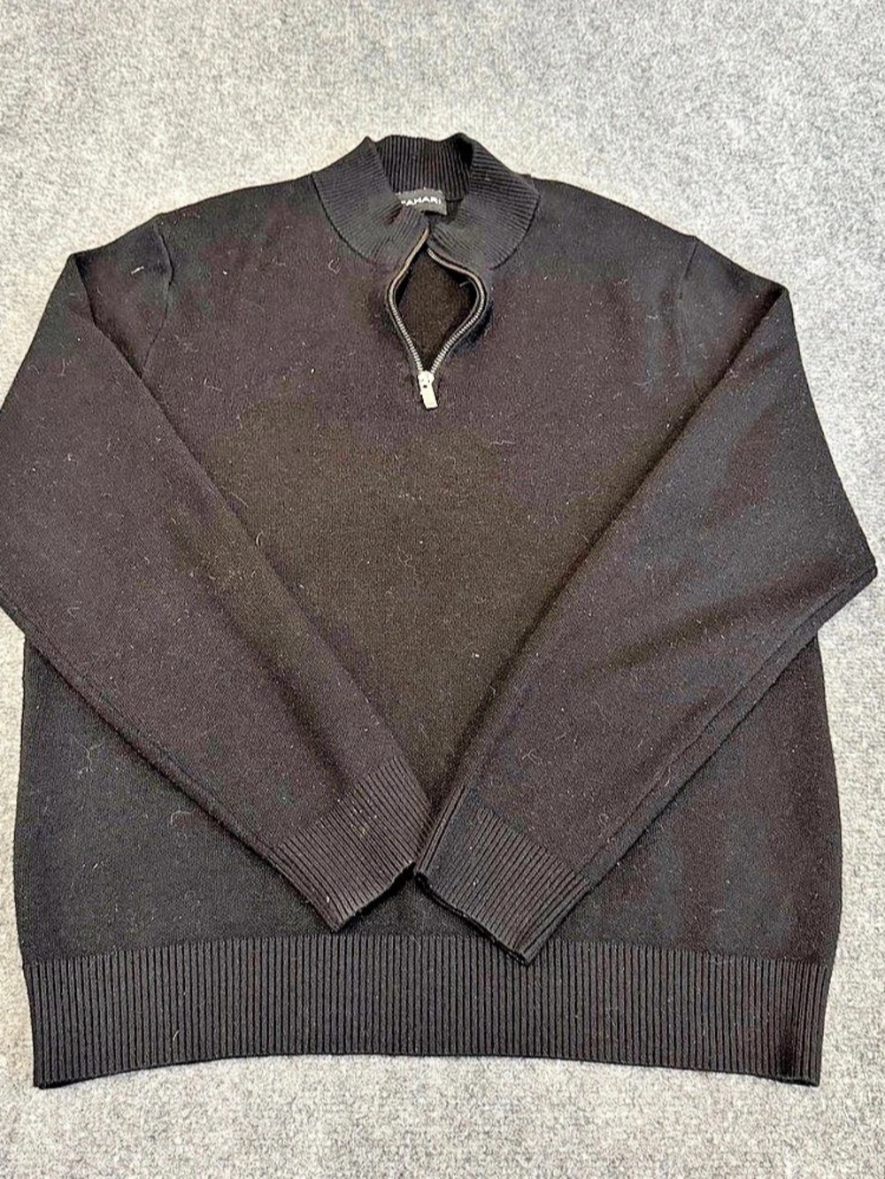 Tahari Black Quarter Zip Sweater